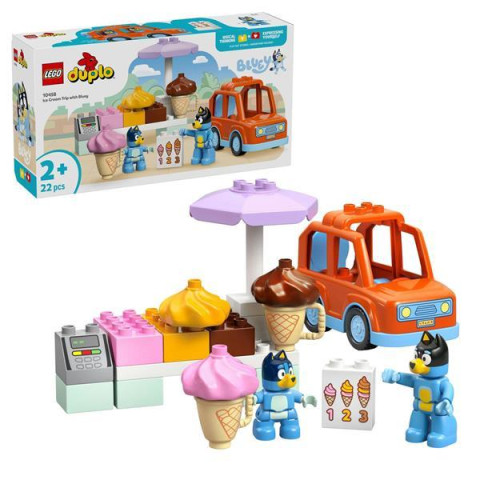 Конструктор LEGO DUPLO Bluey Путешествие с мороженым вместе с Блуи 22 детали (10458)