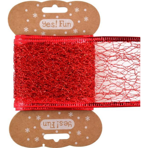 Лента Yes! Fun декоративная 5 см*2 м, алая (750279)