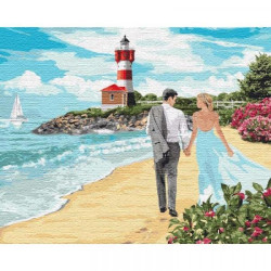 Картина по номерам Города, Люди. Маяк любви, 40х50см, в термопакете, Идейка (КНО4784-mt)