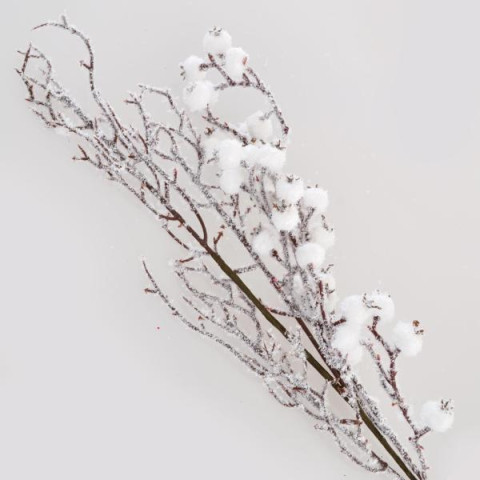Ветка декоративная Yes! Fun с белыми ягодами, 23см, заснеженная (973251)