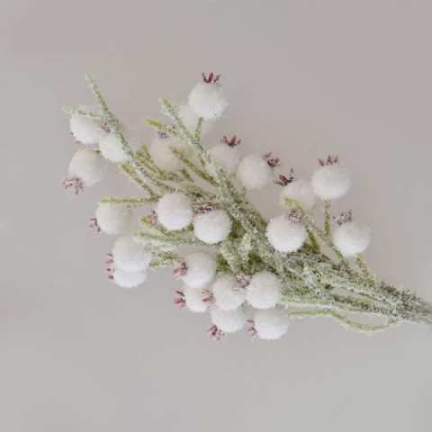 Гілка декоративна Yes! Fun з білими ягодами, 11см, засніжена (973253)