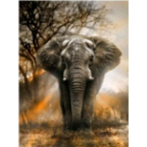 Алмазна мозаїка  Тварини. Могутній слон, 30х40см, полотно на підрамнику, Strateg (HX205-mt)