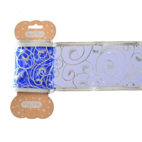 Стрічка Yes! Fun декоративна 6 см * 2 м, синя, з тонким візерунком, напівпрозора (750319) арт: 750319-tp