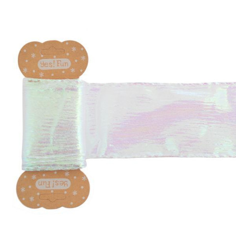 Стрічка Yes! Fun декоративна 6 см*2 м, біла голографічна напівпрозора (750324)