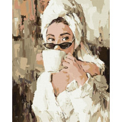 Картина по номерам Люди. Утро с кофе, 40х50см, в термопакете, Идейка (КНО4840-mt)