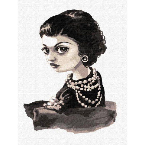Картина за номерами Люди. Коко Шанель, 30х40см, в термопакеті, Идейка (КНО4873-mt)