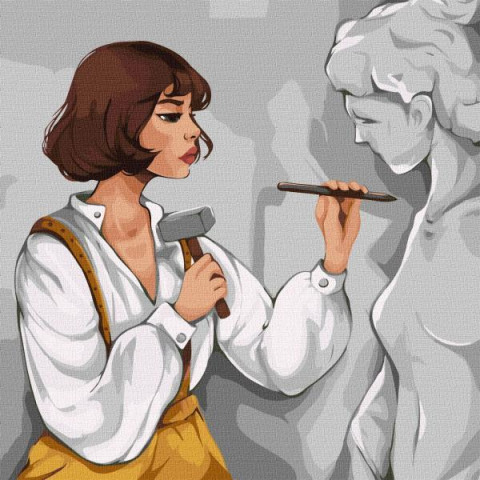 Картина за номерами Люди. Творча натура, 40х40см, в термопакеті, Идейка (КНО4893)