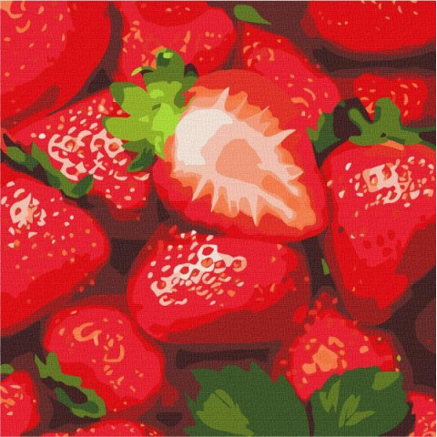 Картина за номерами Натюрморти. Соковита полуниця, 25х25см, в термопакеті, Идейка (КНО5648-mt)