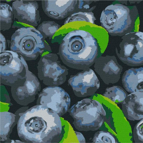 Картина за номерами Натюрморти. Соковита лохина, 25х25см, в термопакеті, Идейка (КНО5650-mt)