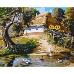 Картина по номерам Деревенская. Хутор, 40х50см, в термопакете, Идейка (КНО6300-mt)