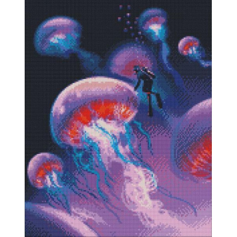 Алмазна мозаїка  Абстракція. Досліджуючи океан, 40х50см, полотно на підрамнику, Идейка (AMO7166-mt)