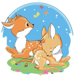 Картина по номерам Животные.  Семейство оленей, 30х30см, , с лаком, в термопакете, Strateg (ES038-mt)