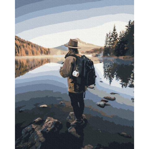 Картина за номерами Люди. Мандрівник , 40х50см, в термопакеті, Brushme (BS52522-mt)
