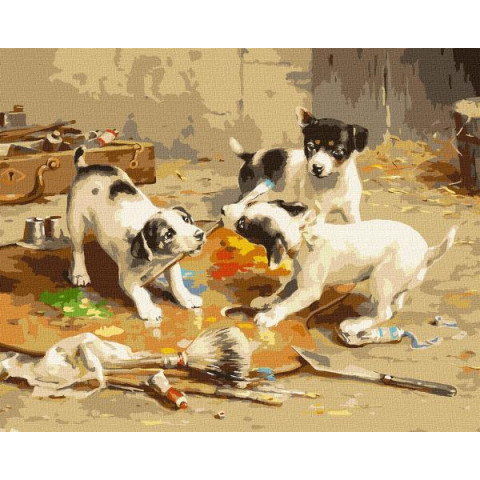 Картина за номерами Тварини. Маленькі художники, 40х50см, в термопакеті, Идейка (КНО4357-mt)