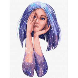 Картина по номерам люди. Звездный силуэт, 30х40см, в термопакете, Идейка (КНО4967-mt)