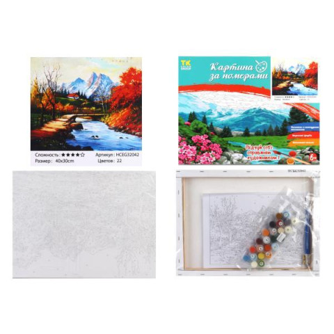 Картина за номерами Пейзаж. Осінній пейзаж, 30х40см, в коробці, TK Group (32042-mt)