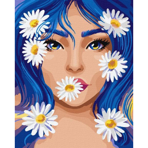 Картина за номерами Люди, Квіти. Ромашковий настрій, , 40х50см, в термопакеті, Идейка (КНО4994-mt)