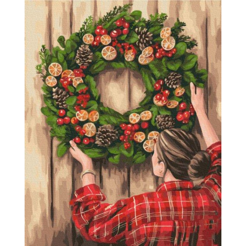 Картина за номерами Зимові та новорічні сюжети. Святковий декор , , 40х50см, в термопакеті, Brushme (BS52806-mt)