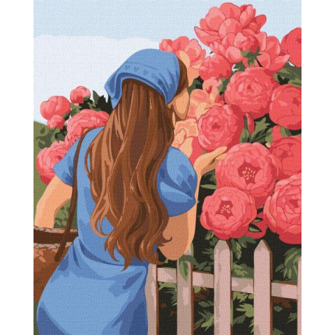 Картина за номерами Люди, Квіти. Ароматні півонії, , 40х50см, в термопакеті, Идейка (КНО4991-mt)