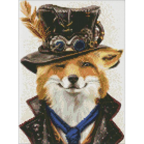 Алмазна мозаїка  Тварини. Стімпанк-лис, 30х40см, полотно на підрамнику, Идейка (AMO7363-mt)