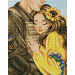 Алмазна мозаїка  Патріотична. Найрідніші обійми, 40х50см, полотно на підрамнику, Идейка (AMO7408-mt)