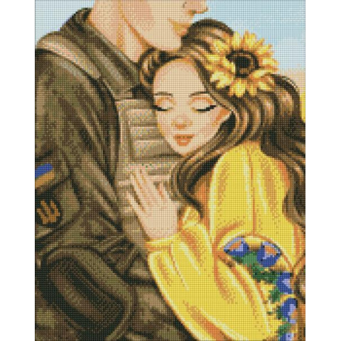 Алмазна мозаїка  Патріотична. Найрідніші обійми, 40х50см, полотно на підрамнику, Идейка (AMO7408-mt)