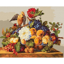 Картина по номерам Натюрморты. Обед свиристеля, , 40х50см, в термопакете, Идейка (КНО4396-mt)