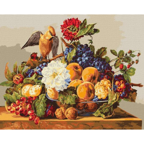 Картина за номерами Натюрморти. Обід омелюха, , 40х50см, в термопакеті, Идейка (КНО4396-mt)