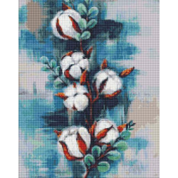 Алмазная мозаика  Цветы. Хлопок, 40х50см, холст на подрамнике, Идейка (AMO7433-mt)