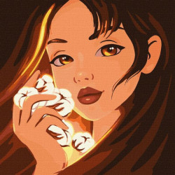 Картина по номерам Люди. Очаровательный хлопок, , 40х40см, в термопакете, Идейка (КНО2583-mt)