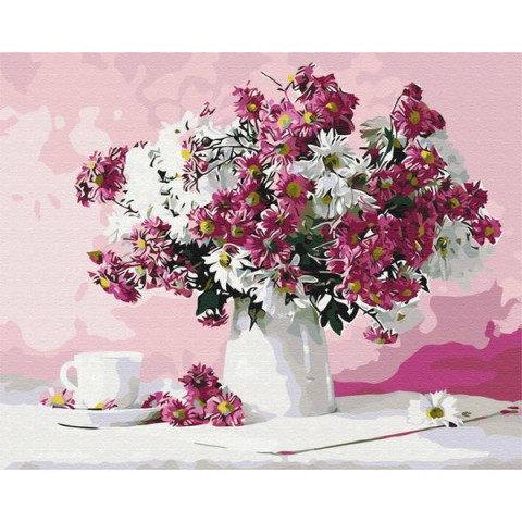 Картина за номерами Квіти. Натюрморт в рожевих тонах, , 40х50см, в термопакеті, Brushme (BS8746-mt)