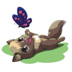 Картина за номерами Тварини.  Грайливість, 30х30см, в термопакеті, Strateg (ES034-mt)