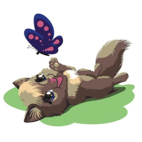 Картина за номерами Тварини.  Грайливість, 30х30см, в термопакеті, Strateg (ES034-mt)