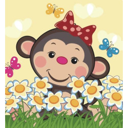 Картина по номерам Животные. Обезьянка, , 30х30см, в термопакете, Strateg (ES082-mt)