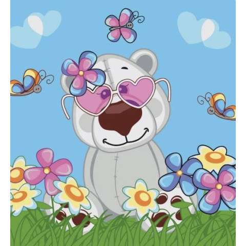 Картина за номерами Тварини. Рожеві окуляри, , 30х30см, в термопакеті, Strateg (ES083-mt)