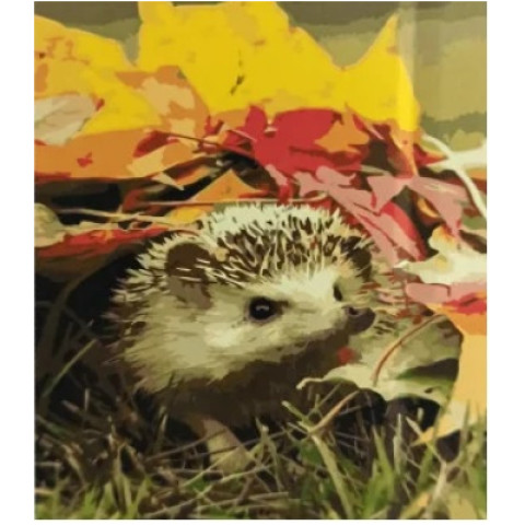 Картина за номерами Тварини. Їжачок в листі, , 30х40см, в термопакеті, Strateg (SS-6630-mt)