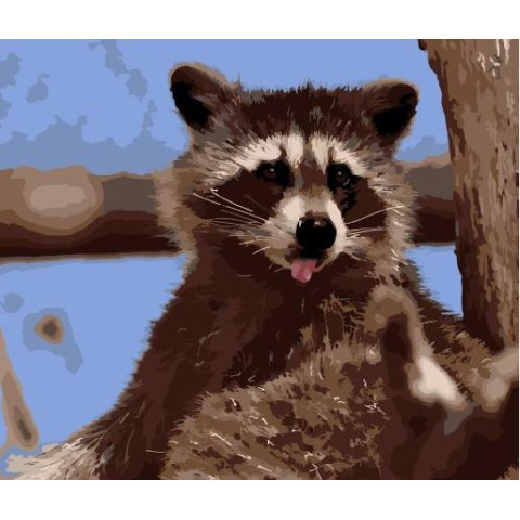 Картина за номерами Тварини. Смішний єнотик, , 40х50см, в термопакеті, Strateg (DY088-mt)