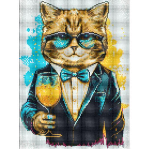 Алмазна мозаїка  Патріотична. Містер Кіт, , 30х40см, полотно на підрамнику, Идейка (AMO7511-mt)