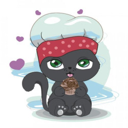 Картина по номерам Животные. Пекарь-пушистик, с лаком, 30х30см, в термопакете, Strateg (ES103-mt)