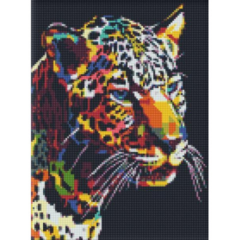 Алмазна мозаїка  Тварини. Ягуар поп-арт, , 30х40см, полотно на підрамнику, Идейка (AMO7214-mt)