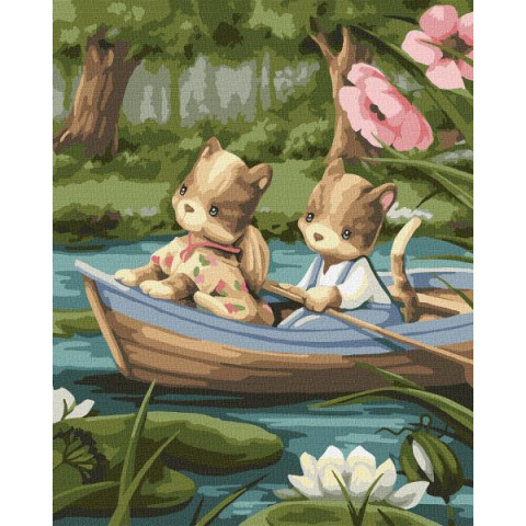 Картина за номерами Тварини. Прогулянка на човні, , 40х50см, в термопакеті, Идейка (КНО2418-mt)