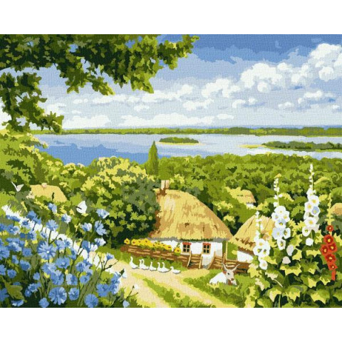 Картина за номерами Сільська. Сільський куточок, , 40х50см, в термопакеті, Идейка (КНО6322-mt)