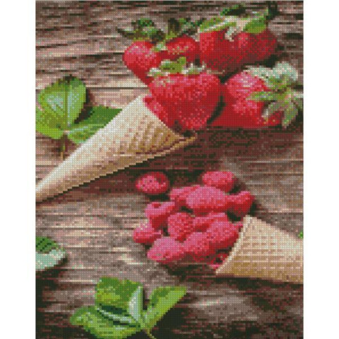 Алмазна мозаїка  Натюрморти. Літній натюрморт, , 30х40см, полотно на підрамнику, Strateg (KB060-mt)