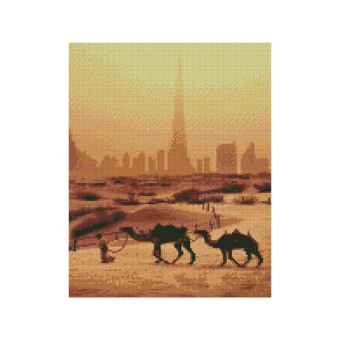 Алмазна мозаїка  Міста. Еміратська пустеля, , 30х40см, полотно на підрамнику, Strateg (KB068-mt)