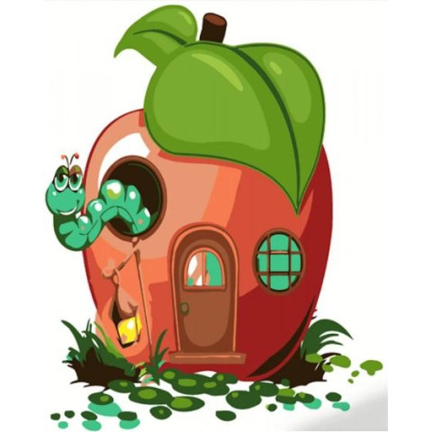 Картина за номерами Тварини. Дім для черв'ячка, з лаком та рівнем, 30х30см, в термопакеті, Strateg (ES130-mt)