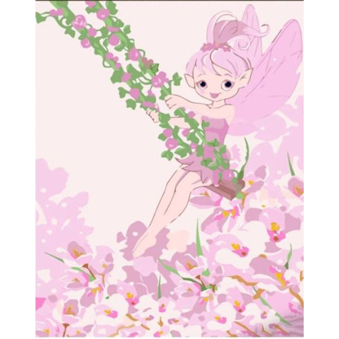 Картина за номерами Супергерої. Катаючись на гойдалці, з лаком, 30х40см, в термопакеті, Strateg (SS6691-mt)