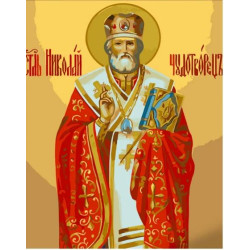 Картина по номерам Религия. Святой Николай, с лаком, 30х40см, в термопакете, Strateg (SS6736-mt)