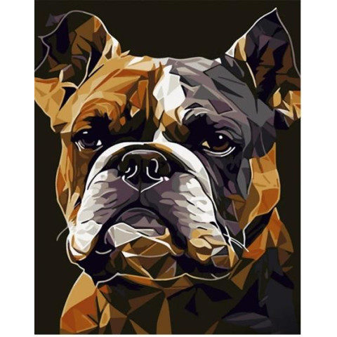 Картина за номерами Тварини. Серйозний французький бульдог, з лаком, 30х40см, в термопакеті, Strateg (SS6741-mt)