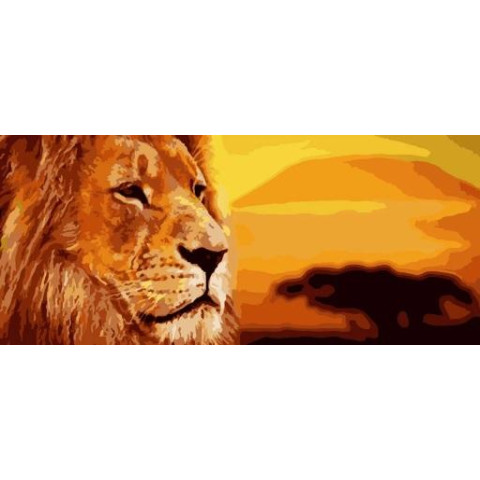 Картина за номерами Тварини. Савана, 25х50см, в термопакеті, Strateg (WW019-mt)