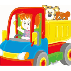 Картина по номерам Транспорт. Прицеп со зверями, с лаком, 30х40см, в термопакете, Strateg (SS6702-mt)